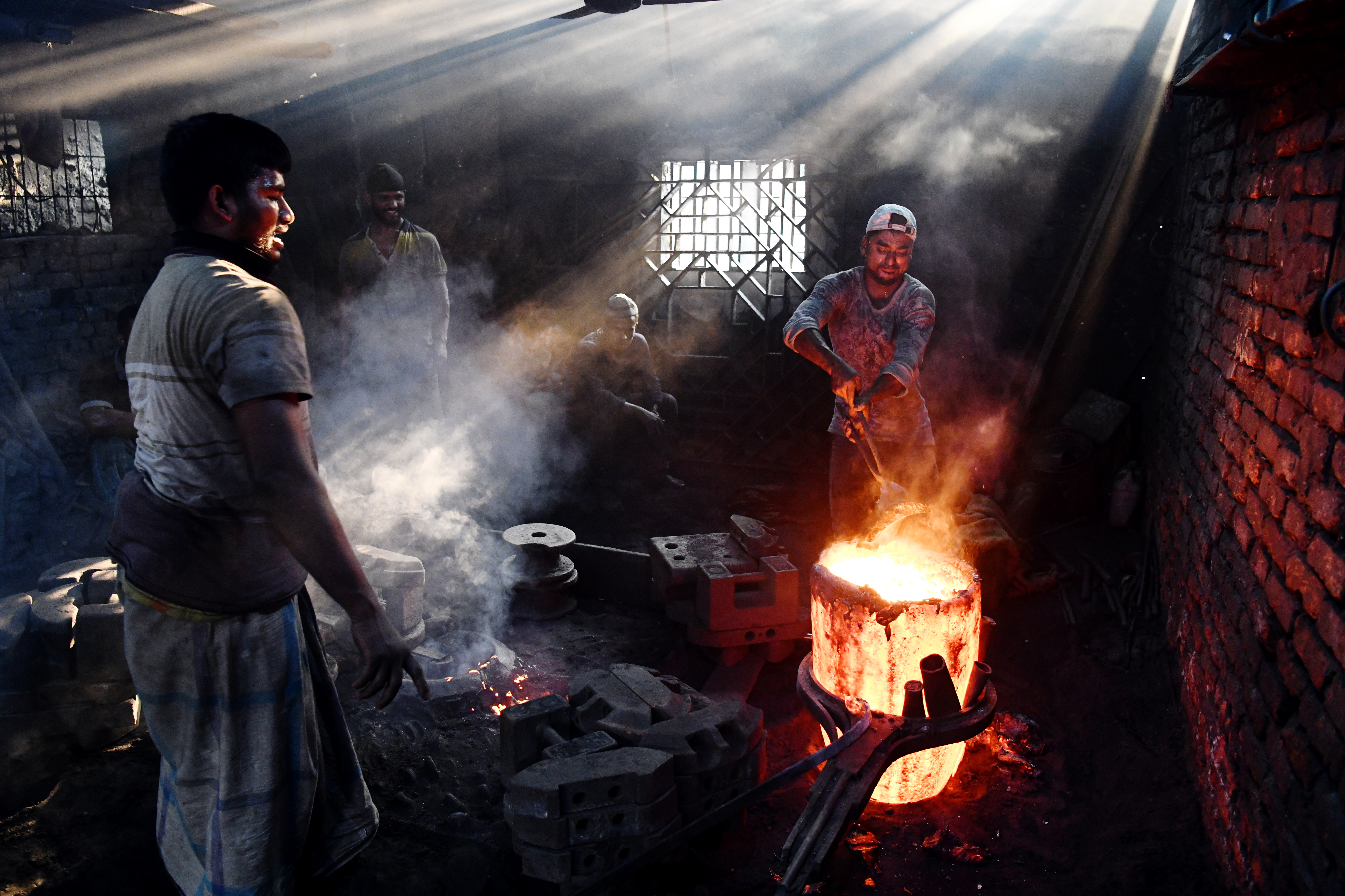 Blacksmith at a forge